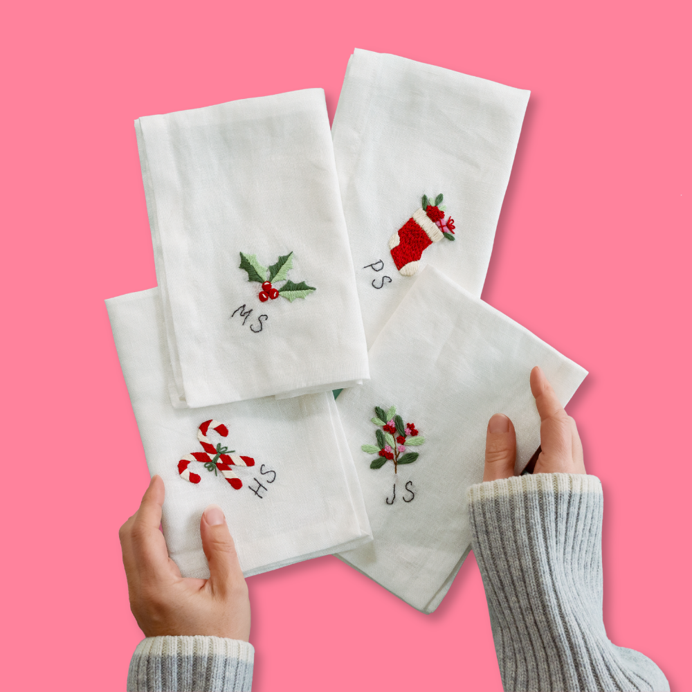 Personalized Christmas Napkins Beginner Kit