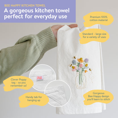 Bee Happy Kitchen Towel Beginner Kit