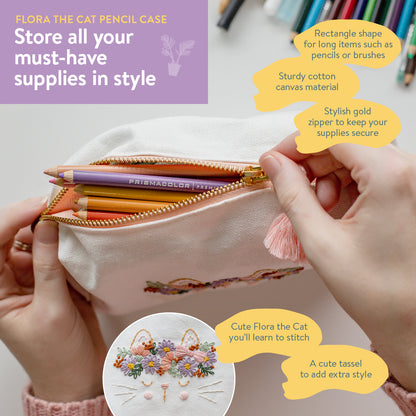 Flora the Cat Pencil Case Kit
