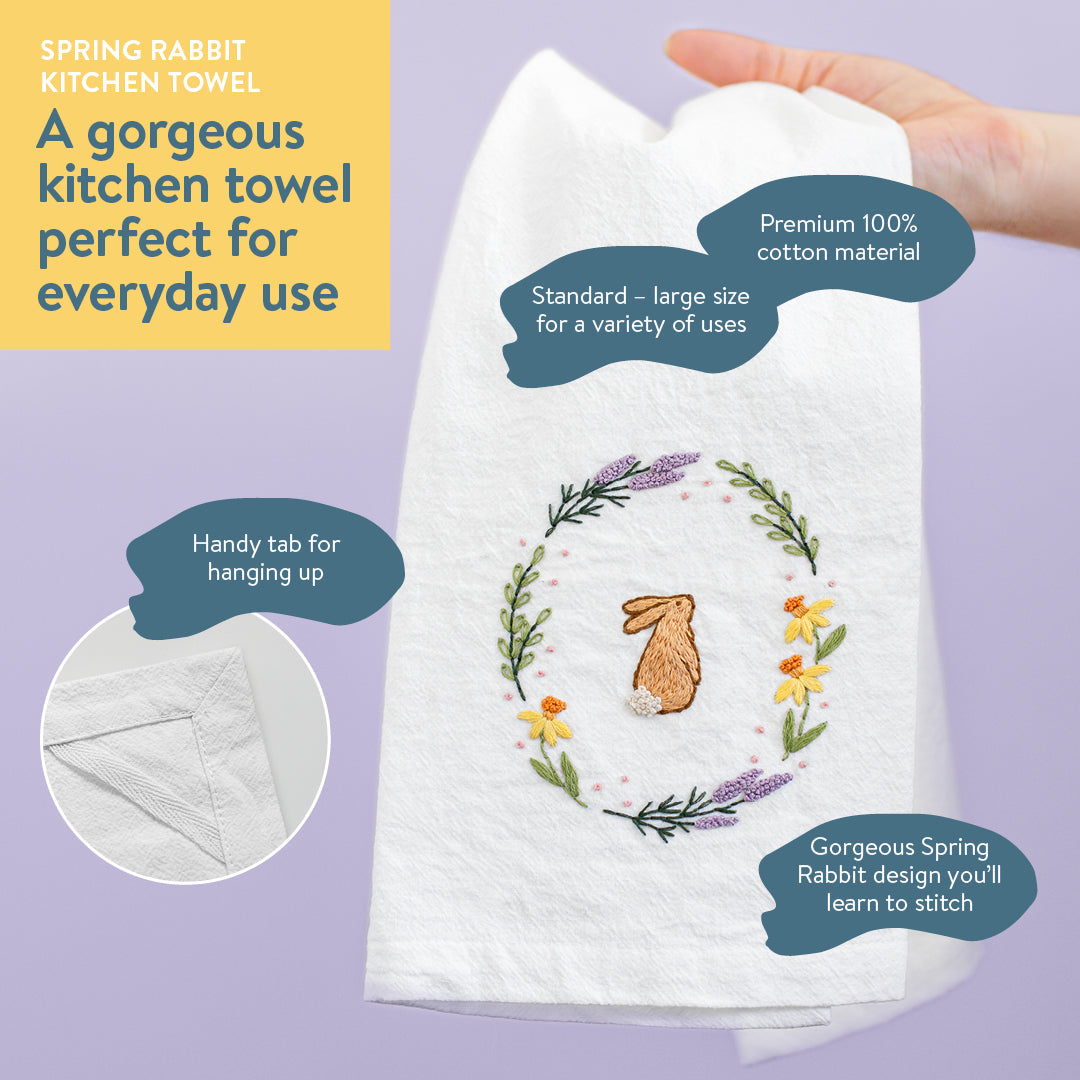 Spring Rabbit Kitchen Towel Beginner Kit