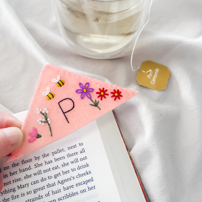 Personalized Floral Felt Corner Bookmarks Beginner Kit