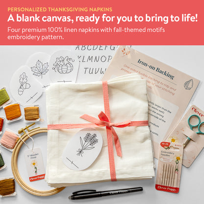 Personalized Thanksgiving Napkins Beginner Kit