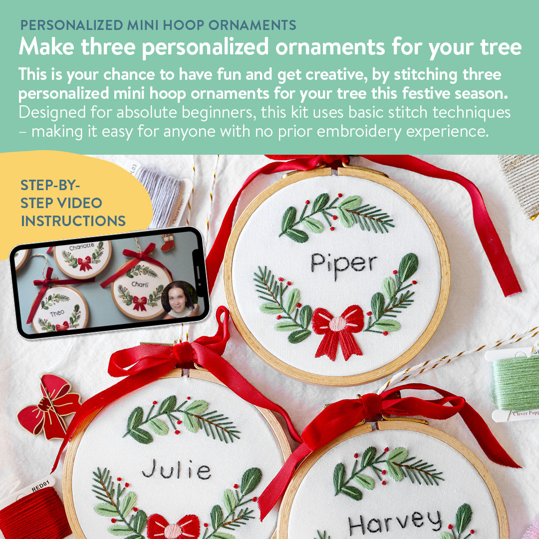 Personalized Mini Hoop Ornaments Beginner Kit