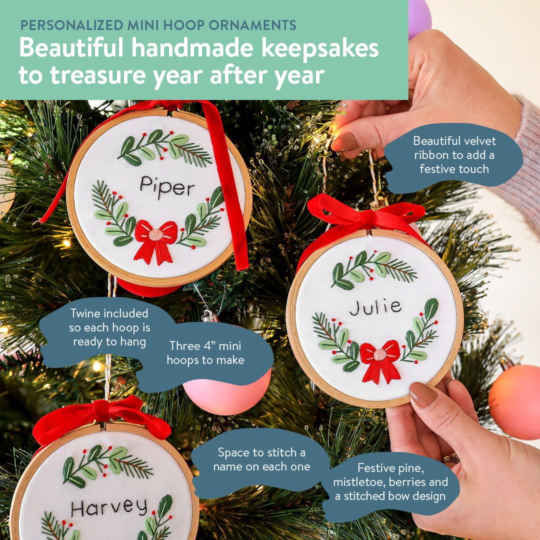 Personalized Mini Hoop Ornaments Beginner Kit