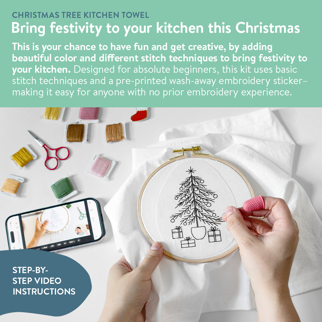Christmas Tree Kitchen Towel Beginner Kit
