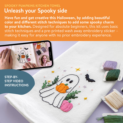 Spooky Pumpkins Kitchen Towel Beginner Kit