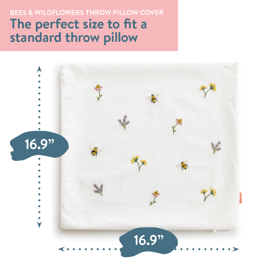 Bee Happy Throw Pillow Cover Beginner Kit