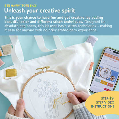 Bee Happy Tote Bag Beginner Kit