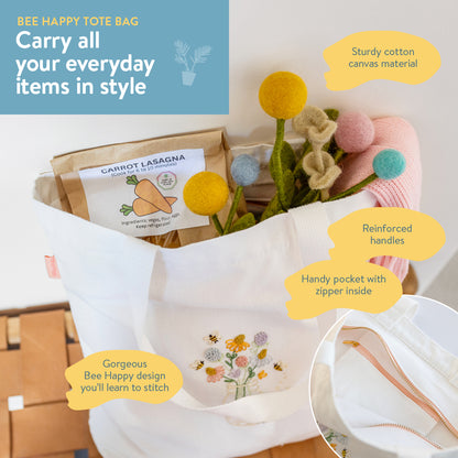 Bee Happy Tote Bag Beginner Kit