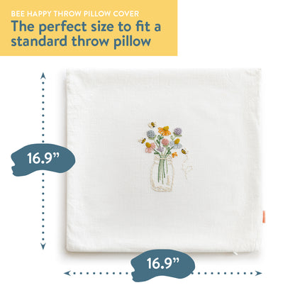 Bee Happy Throw Pillow Cover Beginner Kit