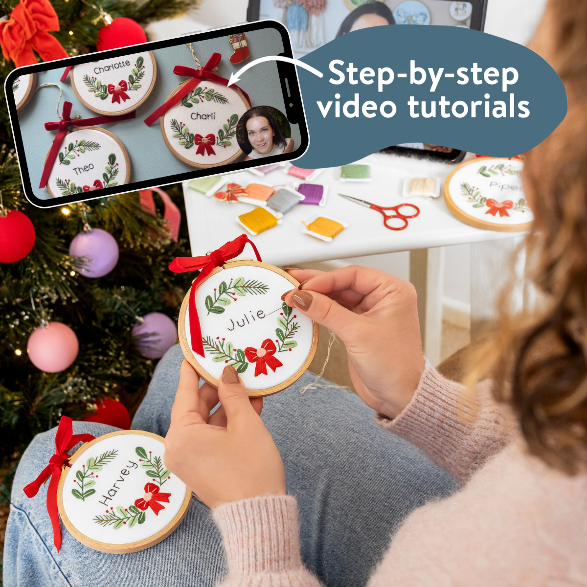 Personalized Mini Hoop Ornaments Beginner Kit