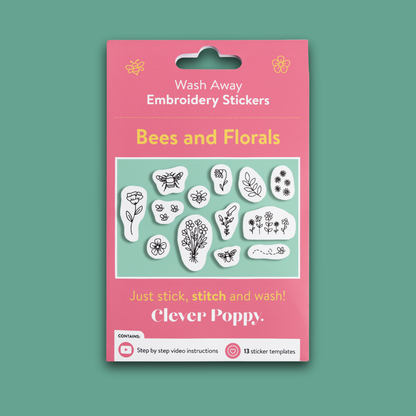 Bees and Florals Wash Away Stickers Pack