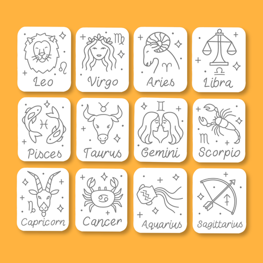 Zodiac Wash Away Stickers Pack