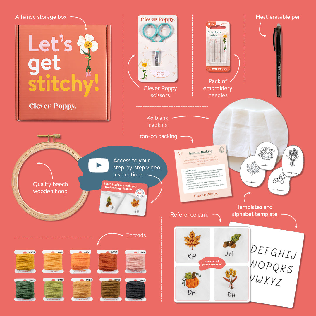 Personalized Thanksgiving Napkins Beginner Kit