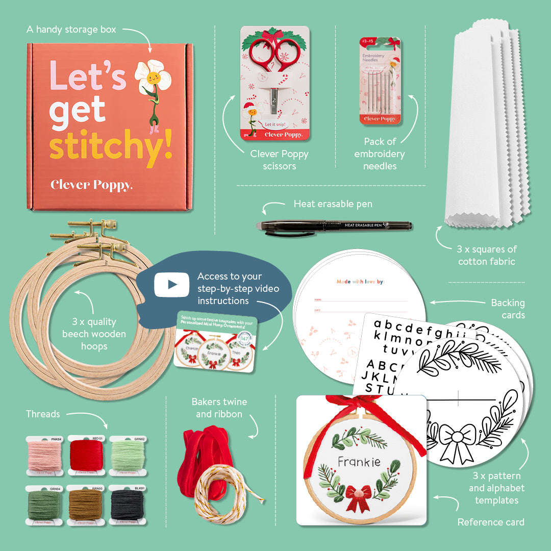 Personalized Mini Hoop Ornaments Beginner Kit